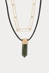 ISABEL MARANT BRASS AND LAMB LEATHER NECKLACE,18ACO0207 18A015B 60GR