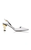 YUUL YIE LISSOM PVC-TRIMMED LEATHER SLINGBACK PUMPS,19RS-S384