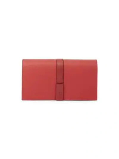 Loewe Calfskin Leather Wallet On A Chain In Scarlet