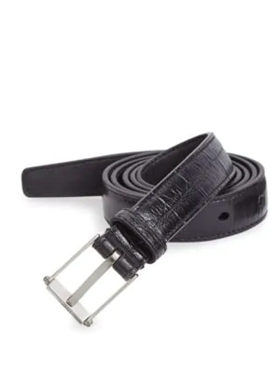 Saint Laurent Men's Leather Belt In Black