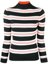 COURRÈGES COURRÈGES STRIPED FITTED SWEATER - BLUE