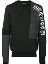 ALEXANDER MCQUEEN ALEXANDER MCQUEEN PATCHWORK LOGO SWEATSHIRT - BLACK