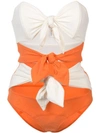 LISA MARIE FERNANDEZ TRIPLE POPPY KNOTTED SWIMSUIT