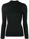 COURRÈGES HIGH NECK FITTED SWEATER