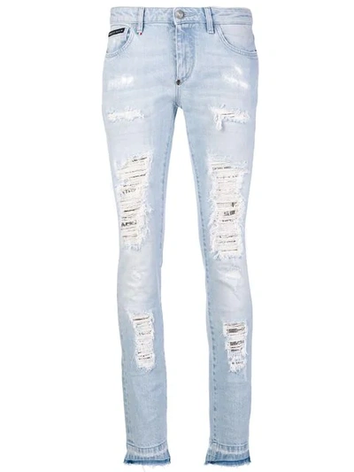 Philipp Plein Skinny-jeans Mit Taschen In Blue