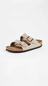 Birkenstock Arizona Soft Footbed Sandals Taupe In Taupe
