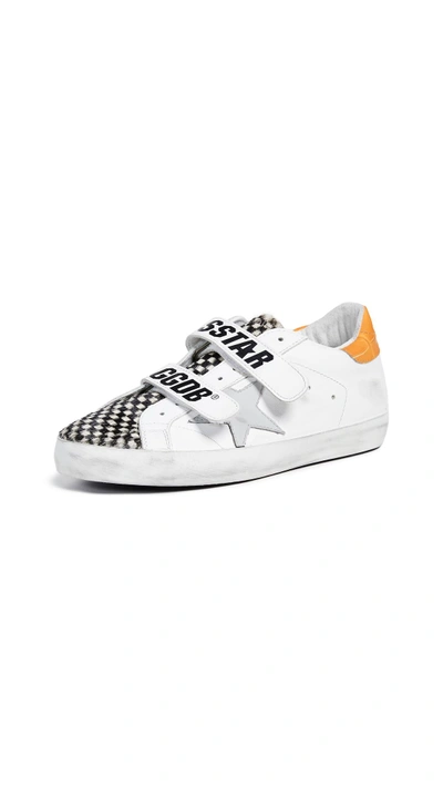Golden Goose Superstar Old School Trainers In White/check Pony