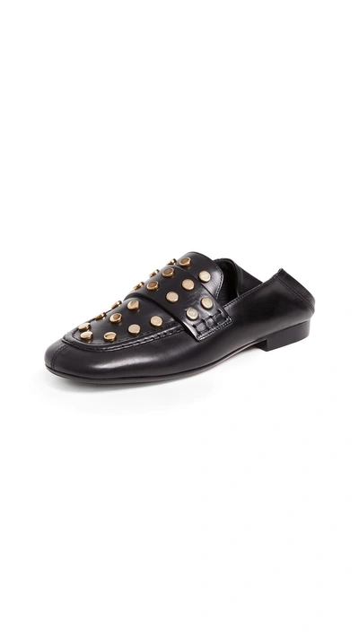 Isabel Marant Feenie Collapsible-heel Leather Loafers In Black/dore
