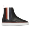 THOM BROWNE BLACK TRAINER CHELSEA BOOTS