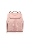 TORY BURCH SHELL PINK QUILTED LEATHER FLEMING BACKPACK,10654795