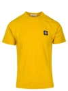 Stone Island Logo-patch Cotton T-shirt In Senape