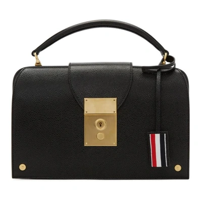 Thom Browne Mrs. Thom Pebbled Pocketbook Bag In Black