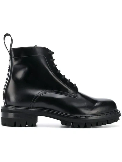 Dsquared2 Men's Logo-web Chelsea Hiking Boots In Black