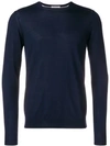 PAOLO PECORA PAOLO PECORA LONG-SLEEVE FITTED SWEATER - BLUE