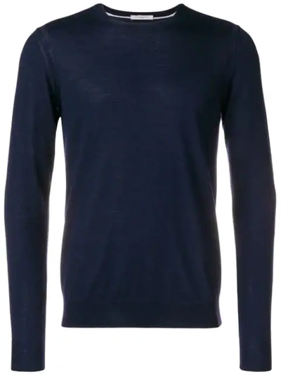 Paolo Pecora Long-sleeve Fitted Sweater In Blue