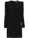 GIVENCHY SILK WRAP DRESS WITH SIDE EMBELLISHMENT