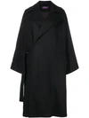 Y'S Y'S OVERSIZED DOUBLE BREASTED COAT - BLACK