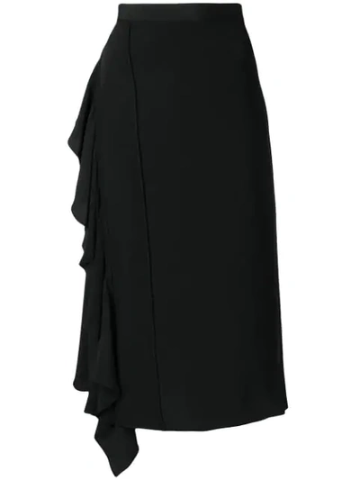 N°21 Flared Midi Skirt In Black