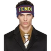 FENDI FENDI BLUE LOGO HEADBAND