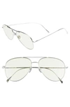 CUTLER AND GROSS 58MM POLARIZED AVIATOR SUNGLASSES - PALLADIUM/ GREEN,1266PPL-DPGN