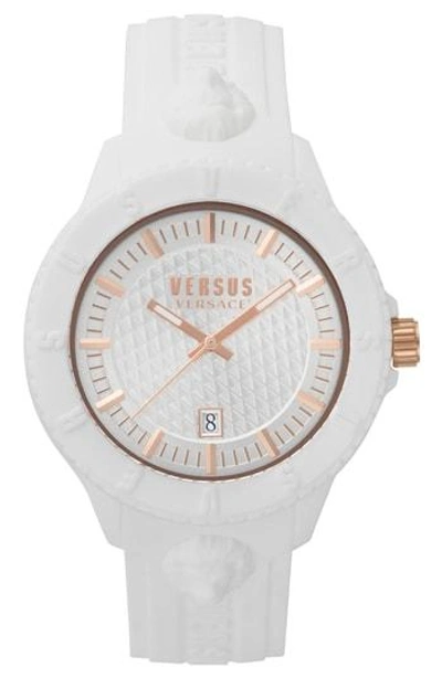 Versace Versus By  Tokyo Silicone Strap Watch, 43mm In White