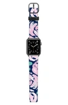 CASETIFY PINK PEONIES SAFFIANO FAUX LEATHER APPLE WATCH STRAP,CTF-3908160-763401