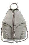 Rebecca Minkoff Mini Julian Nubuck Leather Convertible Backpack - Grey In Grey