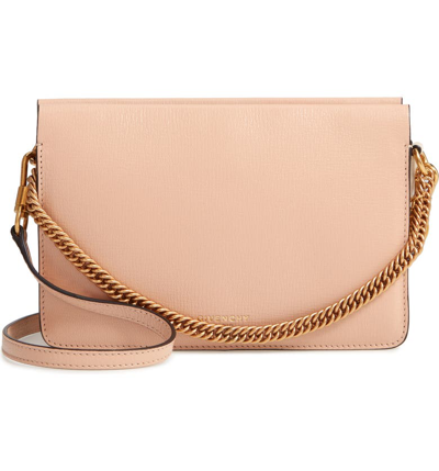 Givenchy Cross 3 Leather Chain Crossbody Bag In Nude/ Lt Beige