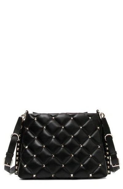 Valentino Garavani Candystud Quilted Leather Shoulder Bag - Black