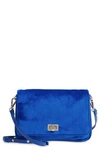 STEVE MADDEN VELVET CROSSBODY BAG - BLUE,BMEL