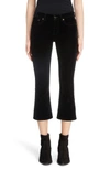 SAINT LAURENT STRETCH VELVET CROP PANTS,527662Y890R