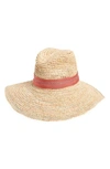 LOLA HATS RE-MAMA TARBOUSH RAFFIA HAT - RED,8236