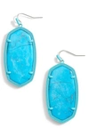 Kendra Scott Danielle - Large Oval Statement Earrings In Aqua Howlite/ Matte Aqua