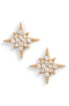 ARGENTO VIVO NORTH STAR CRYSTAL STUD EARRINGS,124572GCL