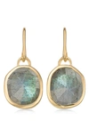 MONICA VINADER SIREN BEZEL SET ONYX EARRINGS,GP-EA-SWER-LOX