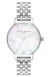 Olivia Burton Women's Stainless Steel Bracelet Watch 30mm In Silver/ Mop/ Silver