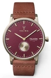 TRIWA Ruby Falken Leather Strap Watch, 38mm,FAST117CL010217