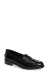 TOD'S CLASSIC CROC EMBOSSED PENNY LOAFER,XXW0RU0H500WENR810