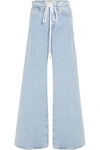 OFF-WHITE &TRADE; WOMAN HIGH-RISE WIDE-LEG JEANS LIGHT DENIM,US 1874378722731045