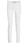 OFF-WHITE &TRADE; WOMAN EMBROIDERED MID-RISE SKINNY JEANS WHITE,GB 1874378722737119