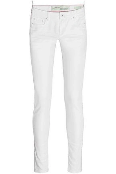 Off-white &trade; Woman Embroidered Mid-rise Skinny Jeans White