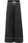 OFF-WHITE SATIN-CREPE WIDE-LEG trousers,3074457345619011464