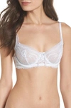 Skarlett Blue 'minx' Unlined Lace Demi Underwire Bra In White / Bridal Blues