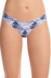Commando Print Microfiber Thong In Distressed Denim