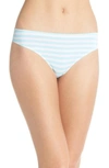 Honeydew Intimates Skinz Thong In Marine Mist Stripe