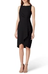 TAHARI RUCHED SIDE CREPE SHEATH DRESS,8220M366