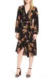 BOBEAU FAUX WRAP DRESS,MD8WC6BP5ND