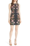 ALICE AND OLIVIA NAT FLORAL EMBROIDERED MINIDRESS,CC806C09546
