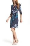 LEOTA PRINT JERSEY FAUX WRAP DRESS,2002