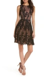 ADELYN RAE TRINA LACE FIT & FLARE DRESS,F86D3983